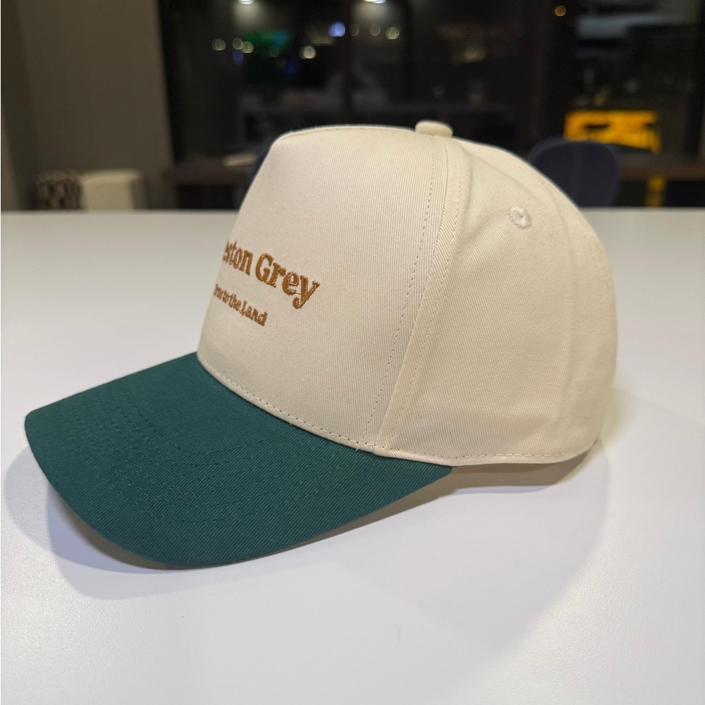 Cream and Green Cap